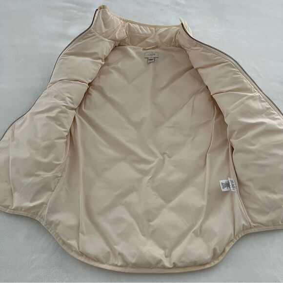 J. Crew Factory Down Cream Quilted Puffer Vest, Size XXS - Picture 5 of 13